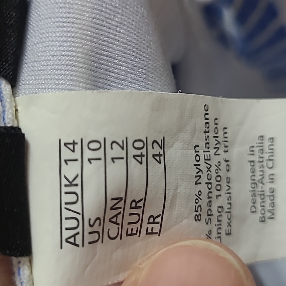 Niptuck Blue Striped One Piece Swimsuit Size10 - Picture 4 of 5